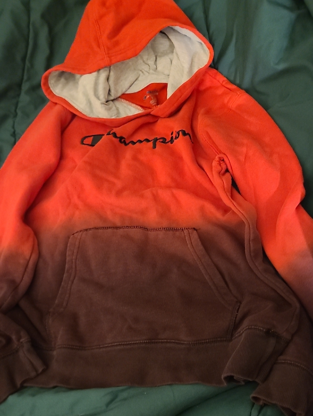 Champion Red-to-redhis Brown Ombre Pullover Hoodie
